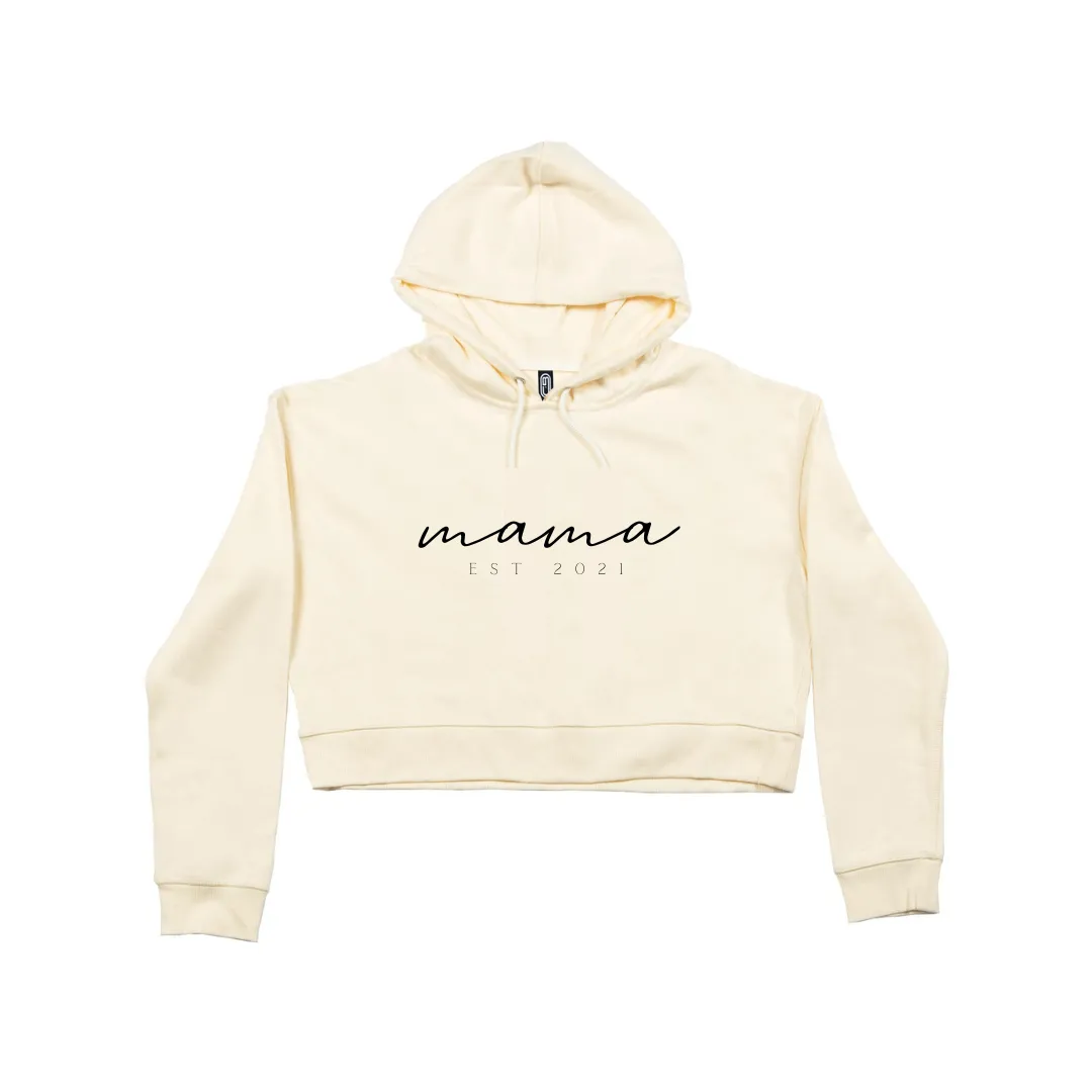 MLW By Design - Personalised Established Mama Adult Crop Hoodie | Various Colours