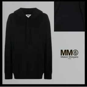 MM6 Maison Margiela  |Long Sleeves Plain Cotton Logo Hoodies & Sweatshirts