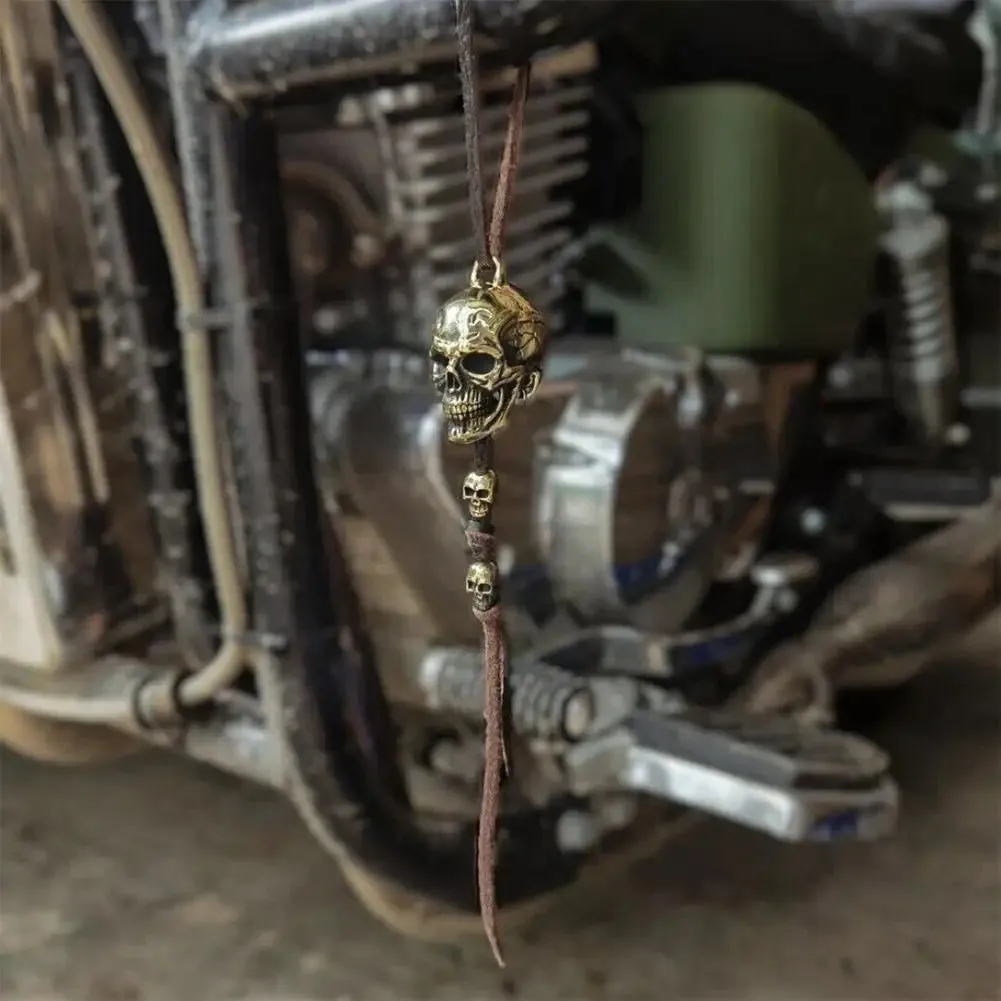 Motorcycle Guardian Skull Bell – Lucky Biker Keychain with Gremlin Protection