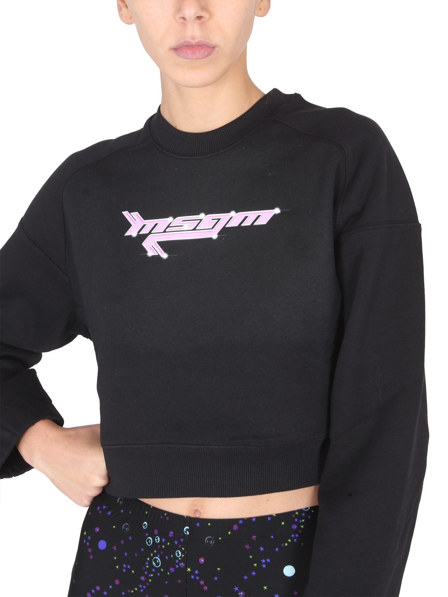 MSGM    COTTON SWEATSHIRT WITH LOGO