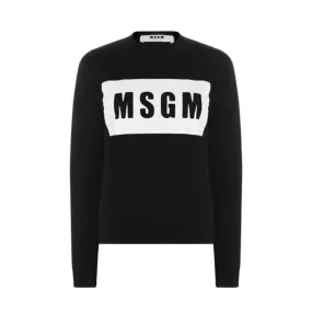 MSGM  |Crew Neck Long Sleeves Plain Cotton Logo