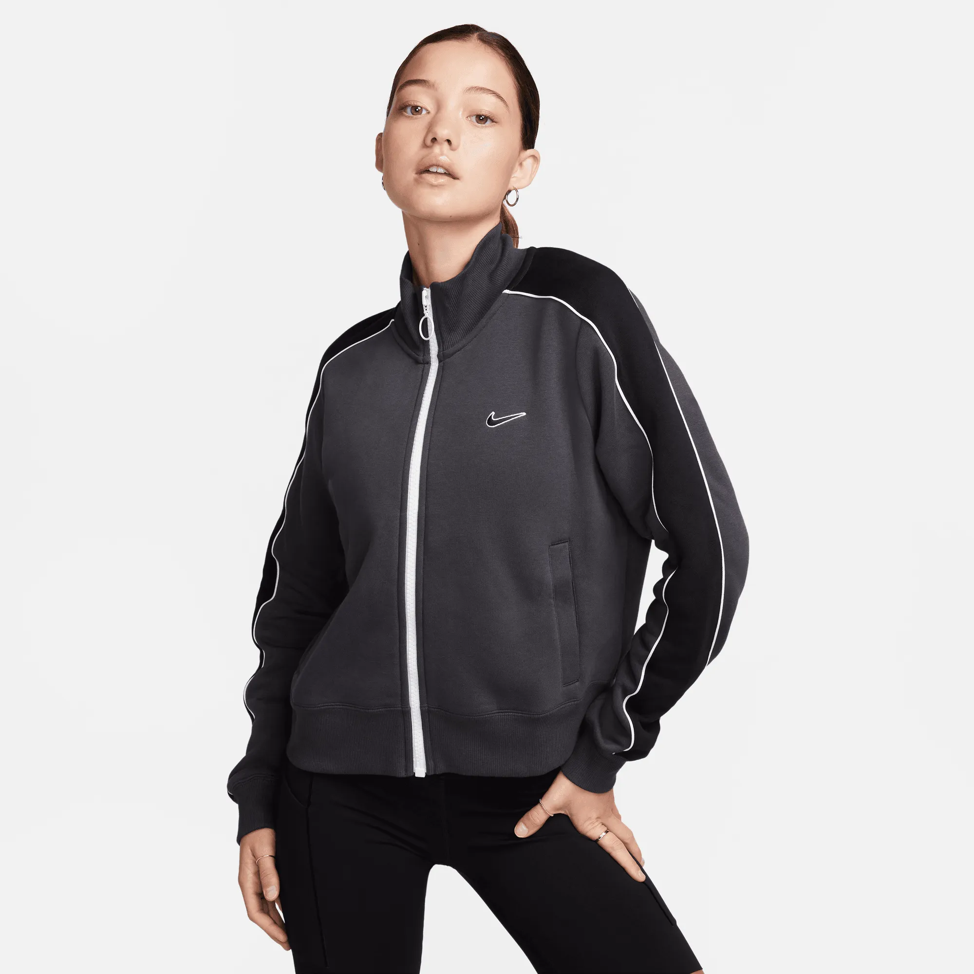 Nike Sportswear Women's Anthracite Grey Fleece Track Top