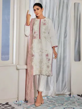 Noir by Humdum Embroidered Slub Linen Unstitched 3Pc Suit D-02