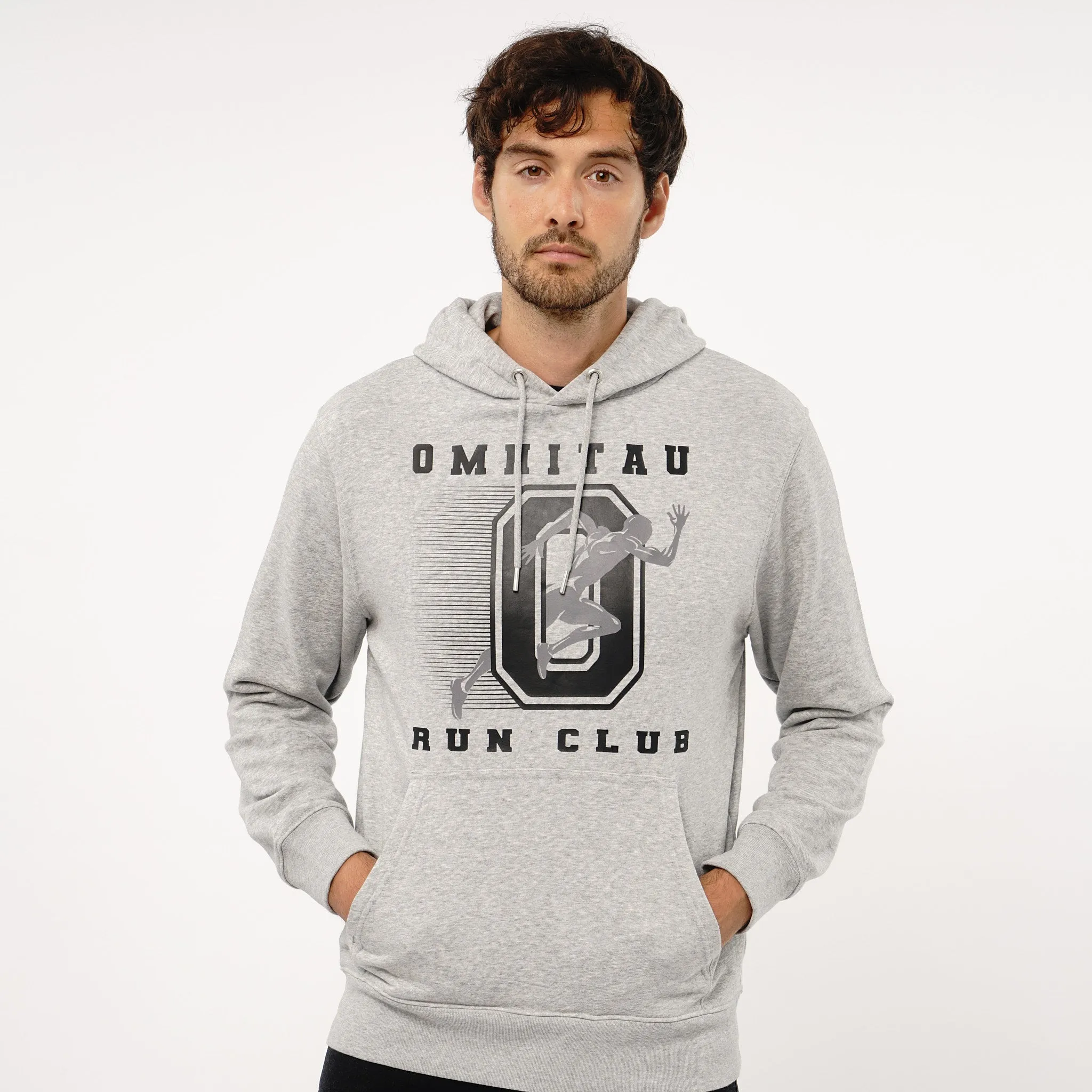 Omnitau Men's Run Club Slim Fit Hoodie - Heather Grey