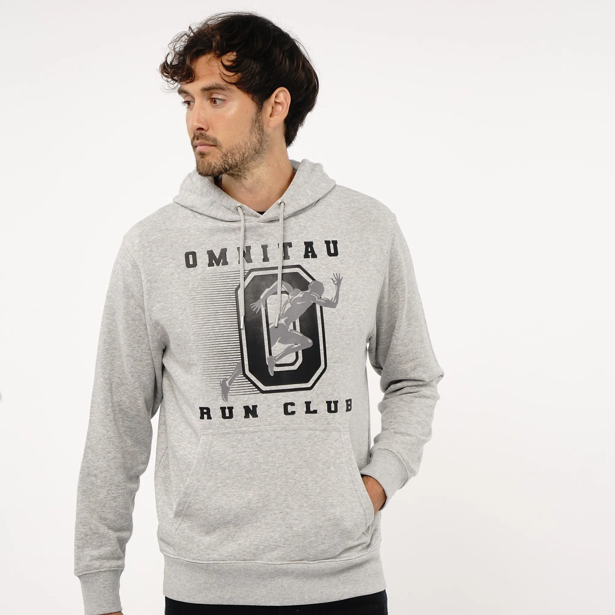 Omnitau Men's Run Club Slim Fit Hoodie - Heather Grey