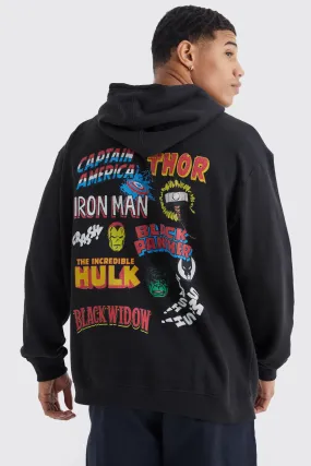 Oversized Marvel Logo License Hoodie