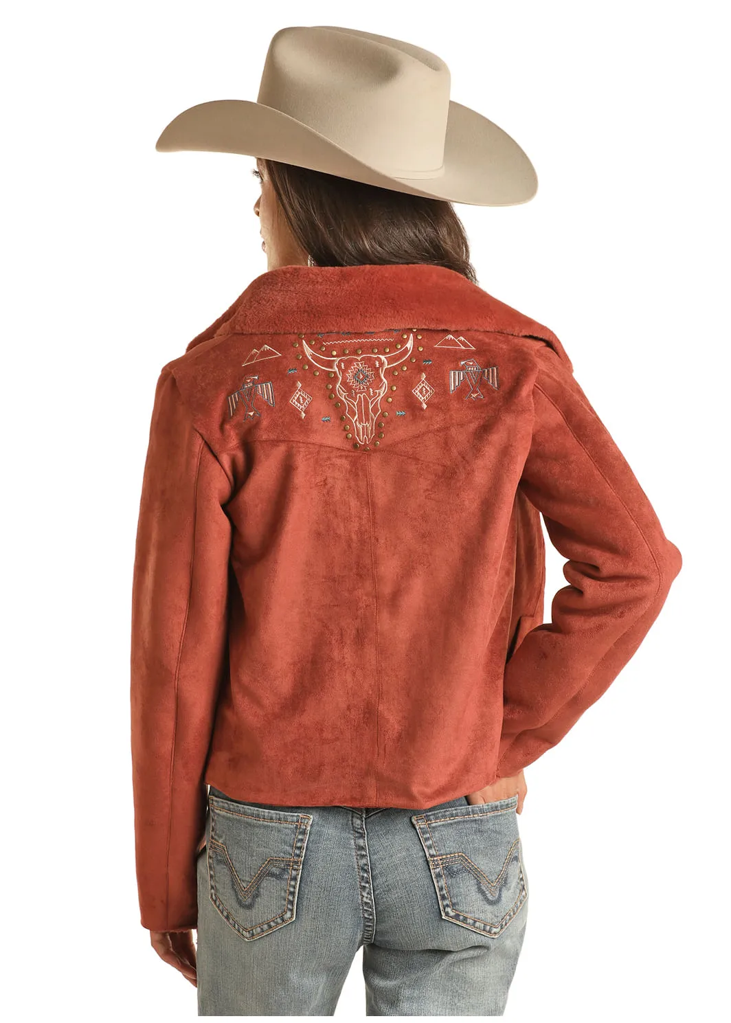 Panhandle Slim Womens Faux Fur Rust Jacket