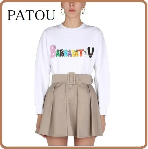 PATOU  |Crew Neck Long Sleeves Plain Medium Hoodies & Sweatshirts