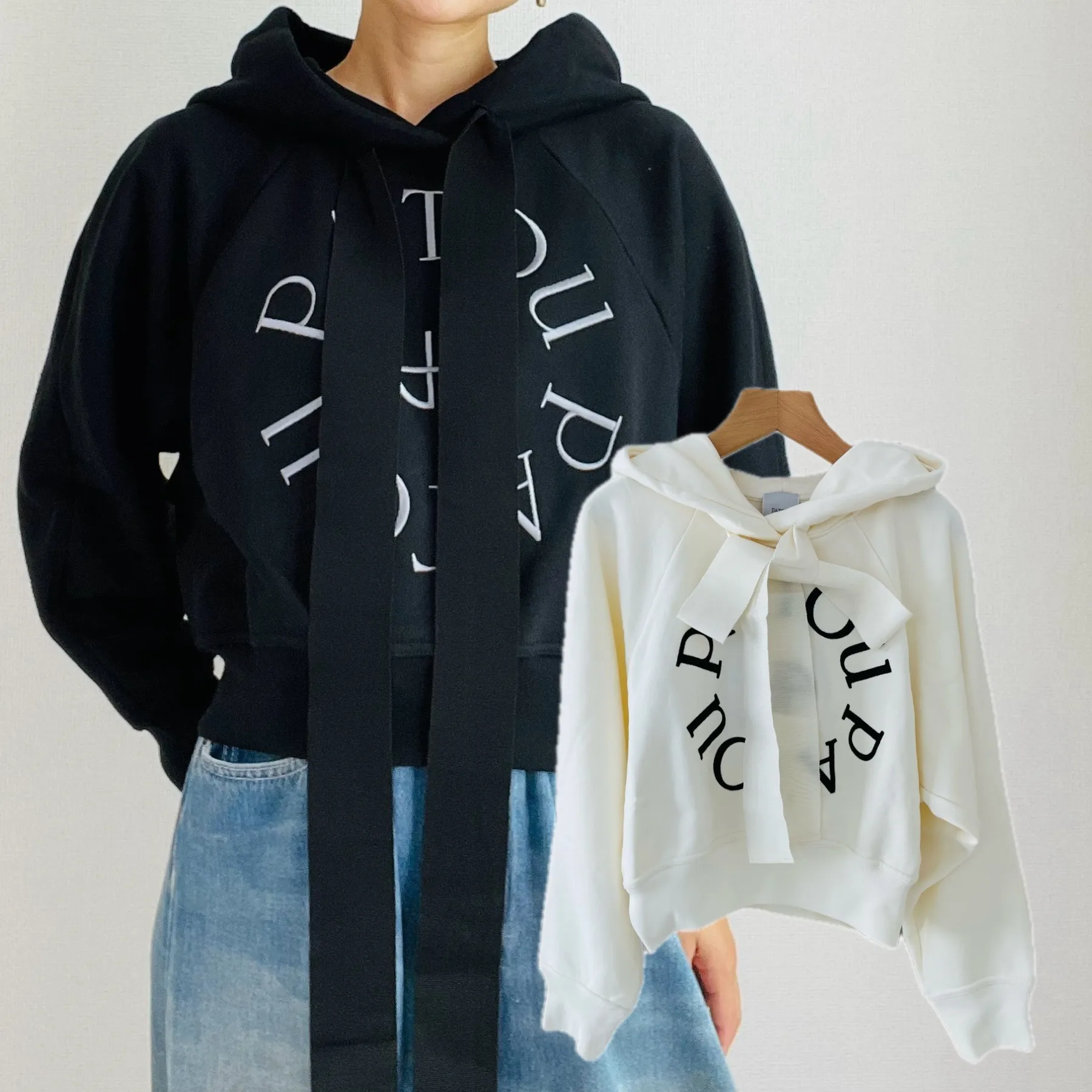 PATOU  |Sweat Long Sleeves Cotton Logo Hoodies & Sweatshirts