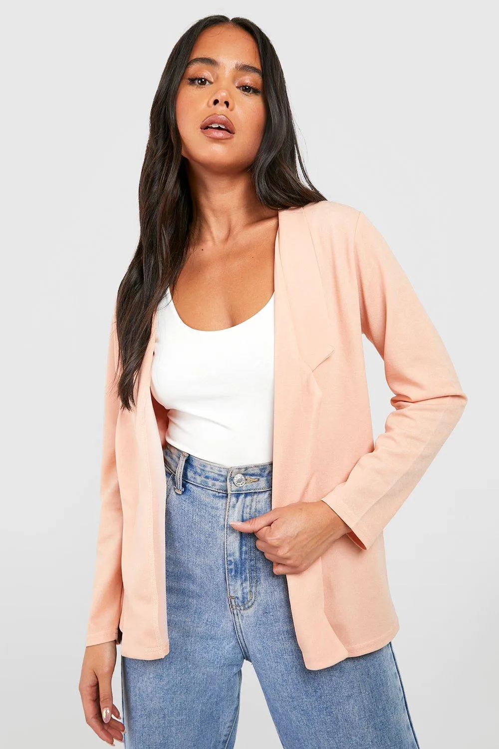 Petite Notch Detail Oversized Blazer