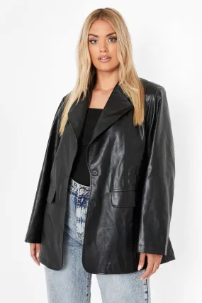 Plus Oversized Faux Leather Jacket