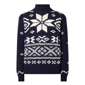 POLO RALPH LAUREN Snowflake Wool Sweater - Navy