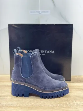 Pons Quintana Stivaletto Donna Carm B Suede Blu Zeppa Luxury Boot 36