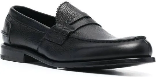 Premiata pebbled-texture slip-on loafers Black