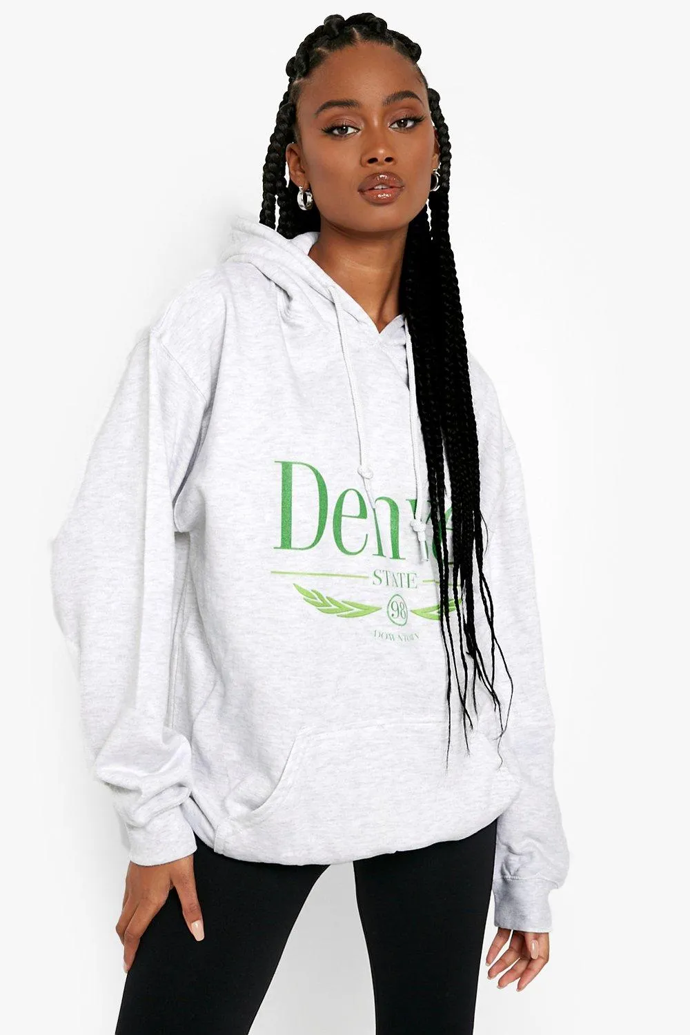 Printed Slogan Oversized Hoodie