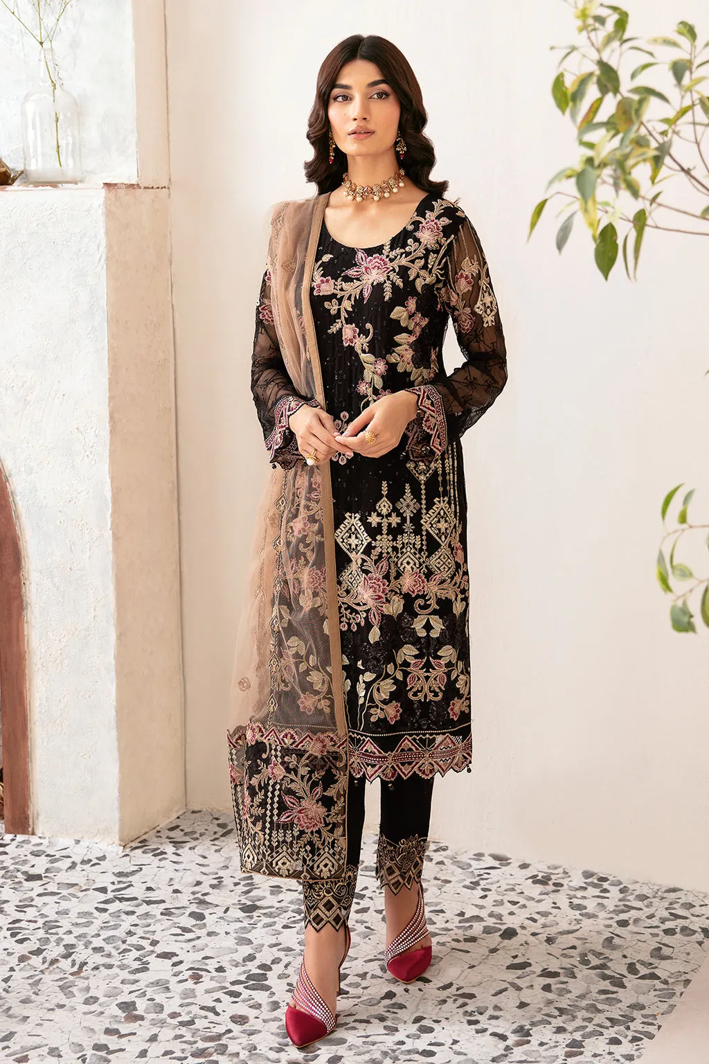 Ramsha Rangoon Vol-12 Luxury Chiffon Unstitched 3Pc Suit D-1204