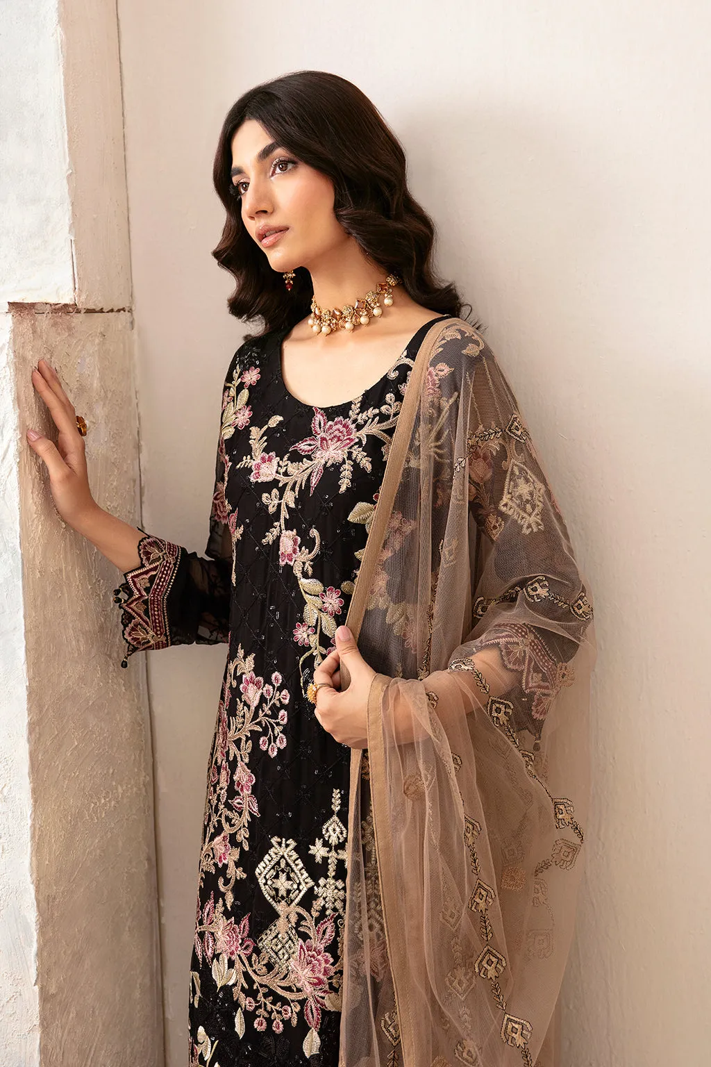 Ramsha Rangoon Vol-12 Luxury Chiffon Unstitched 3Pc Suit D-1204