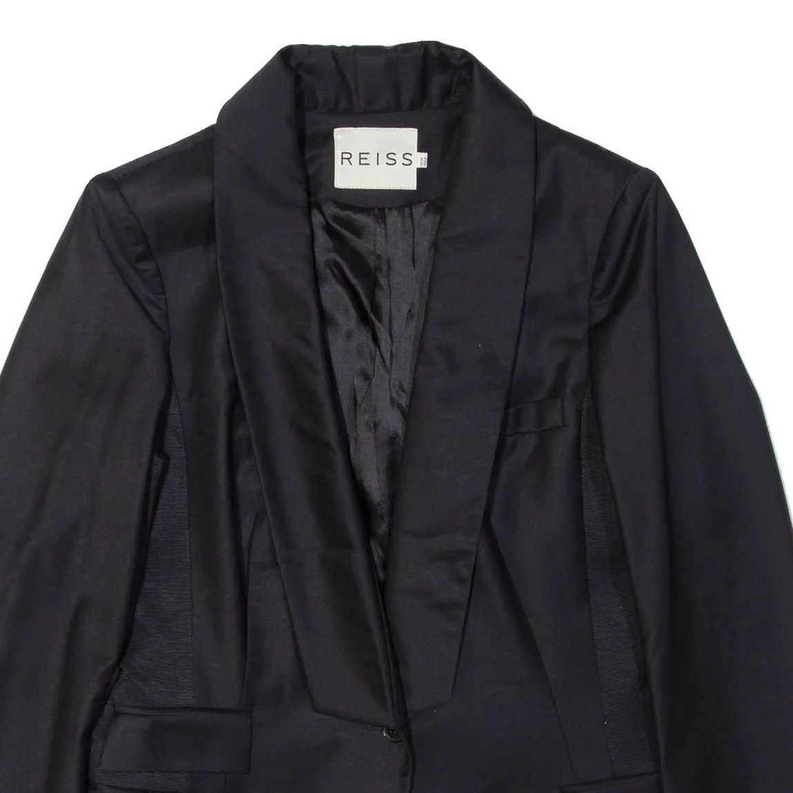 REISS Womens Blazer Jacket Black Wool UK 10