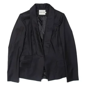 REISS Womens Blazer Jacket Black Wool UK 10