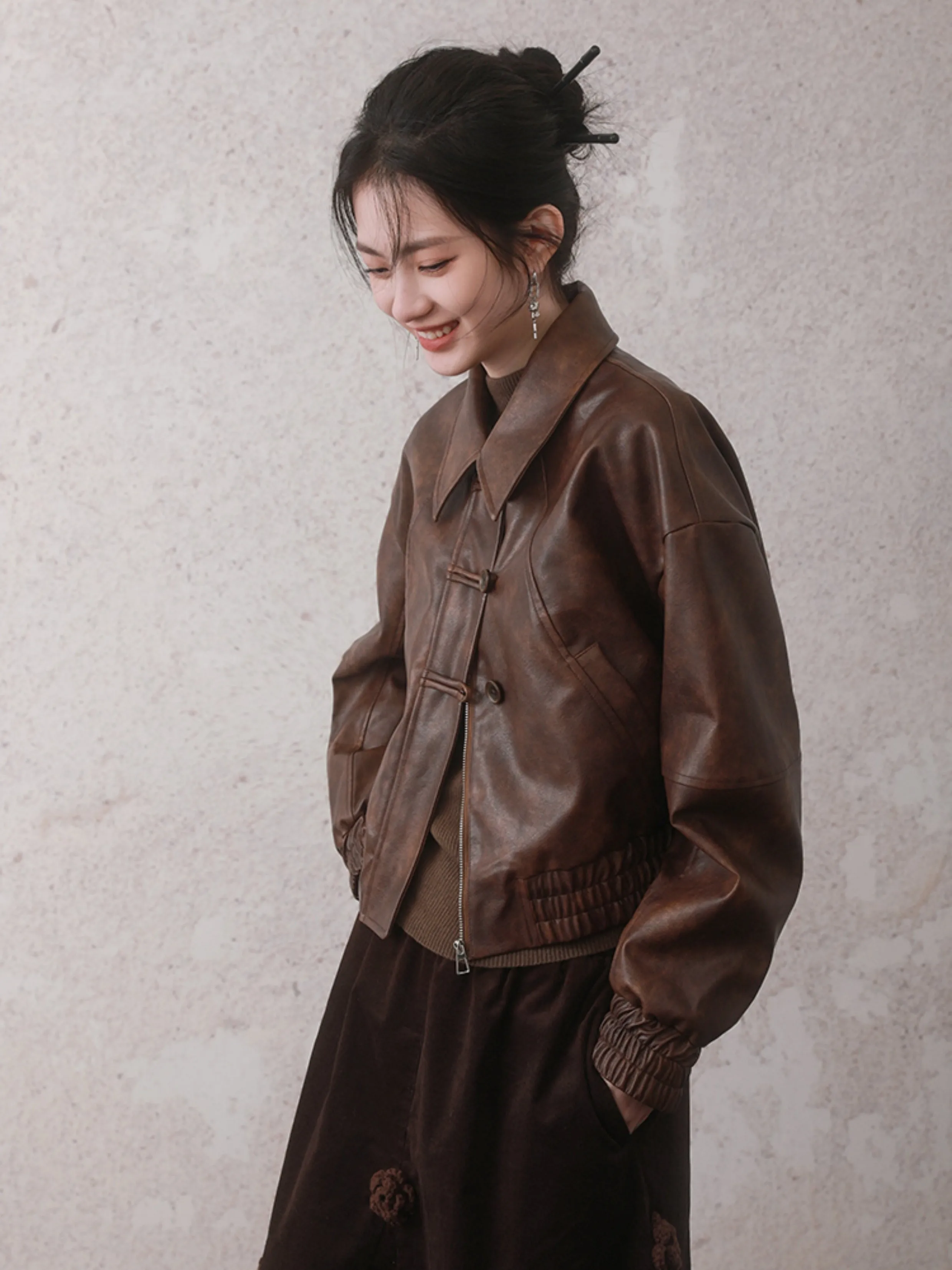 Retro Short Leather Jacket