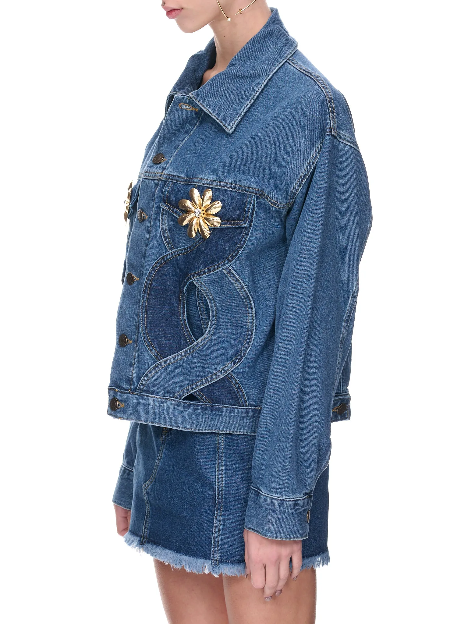 Rope Cut-Out Jacket (2301J06A176-LIGHT-BLUE)