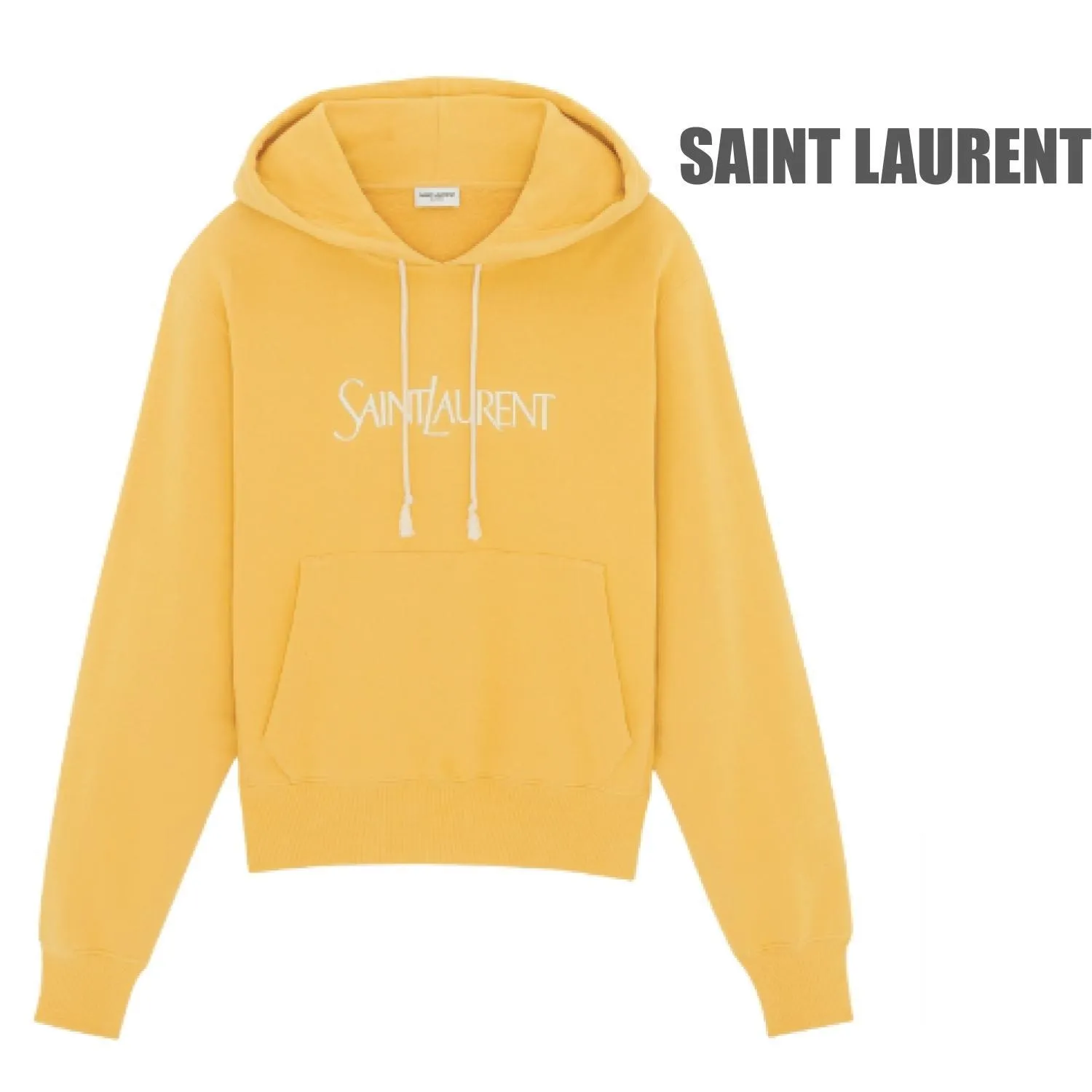 Saint Laurent  |Long Sleeves Cotton Oversized Logo Hoodies & Sweatshirts