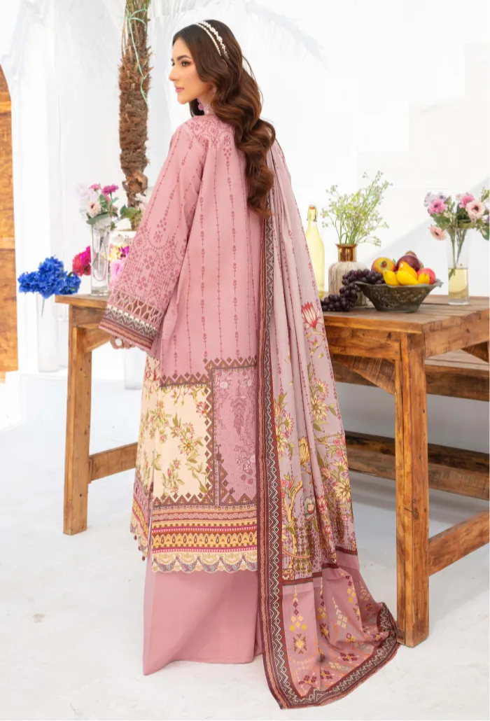 Saira Bano by Humdum Embroidered Lawn Unstitched 3Pc Suit D-01