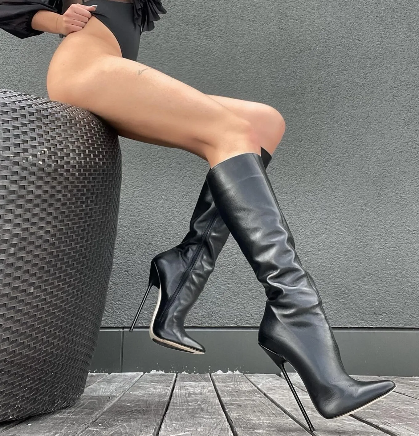 Sanctum VICTORIA THIGH BOOTS BLACK NAPPA