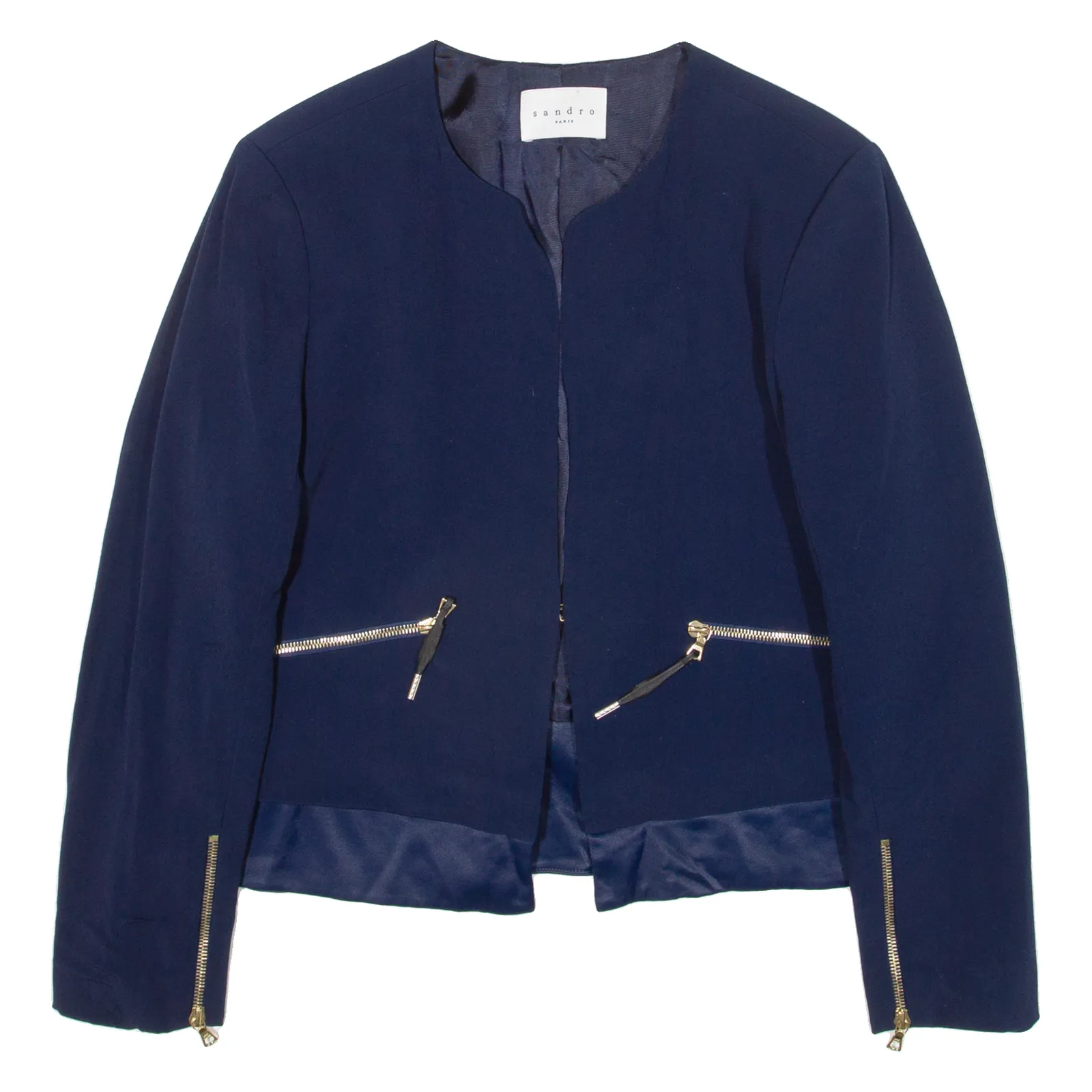 SANDRO Womens Blazer Jacket Blue Viscose M