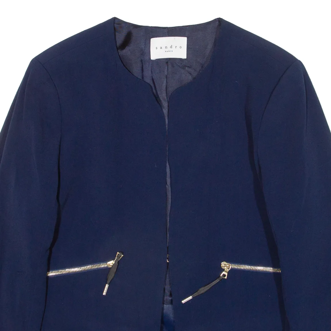 SANDRO Womens Blazer Jacket Blue Viscose M