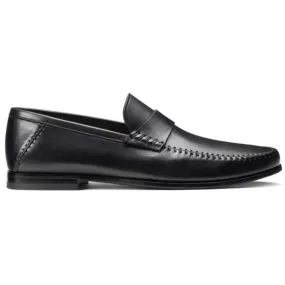 Santoni Paine M1 Penny Loafer Shoes Black