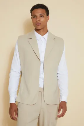 Single Breasted Sleeveless Slim Blazer