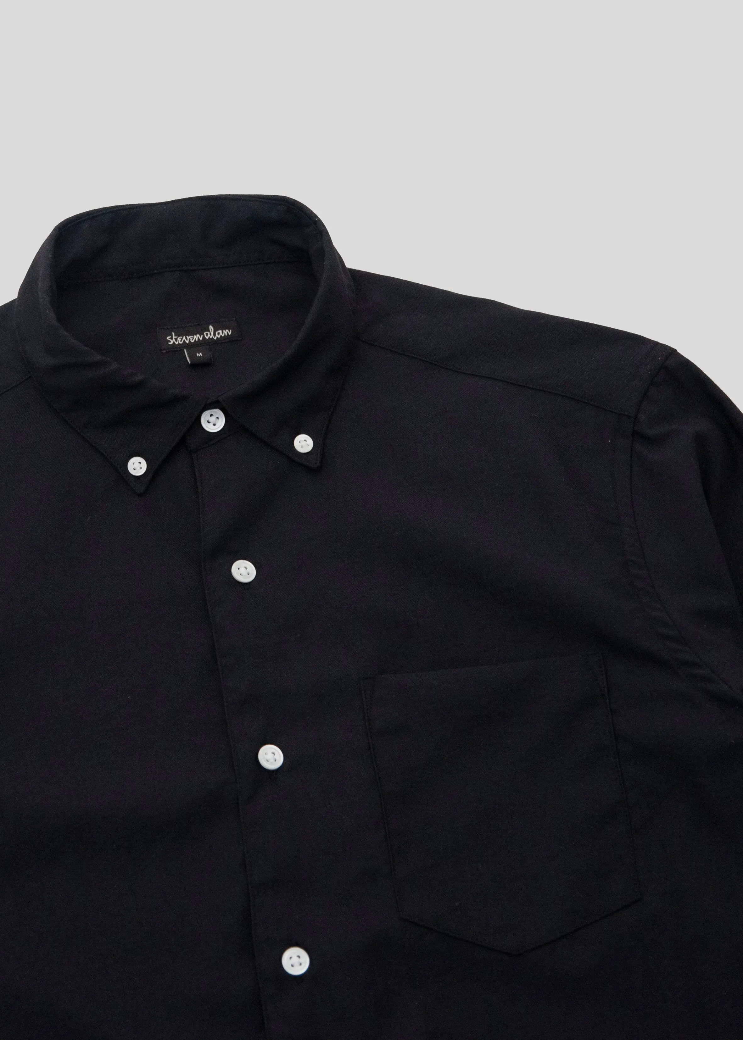 Single Needle Shirt, Black Nylon