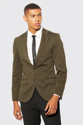 Skinny Single Breasted Jersey Blazer