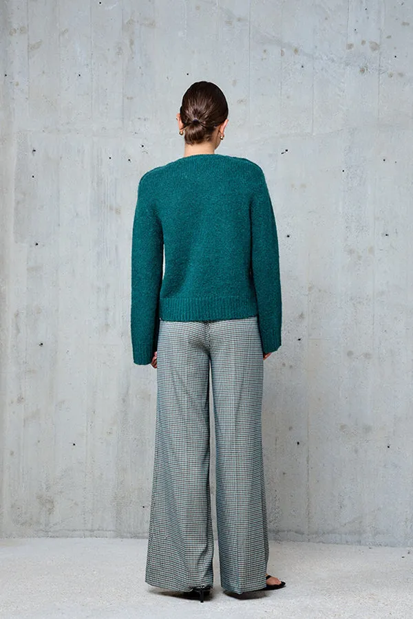 Stella Forest LLIONA GREEN SHORT WOOL SWEATER