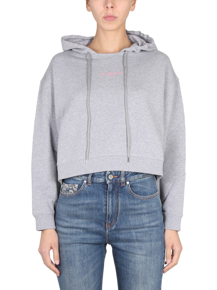 STELLA McCARTNEY    COTTON SWEATSHIRT WITH LOGO EMBROIDERY