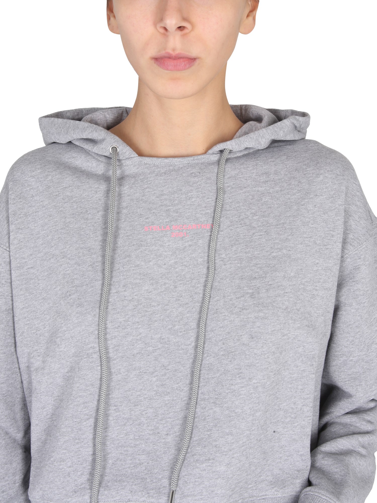 STELLA McCARTNEY    COTTON SWEATSHIRT WITH LOGO EMBROIDERY