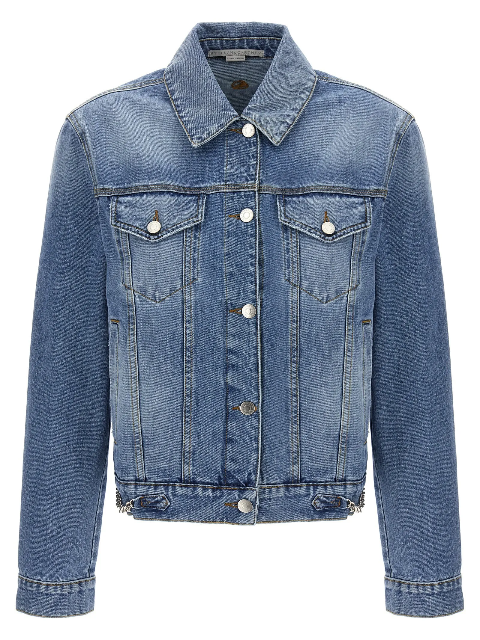 Stella McCartney  |Falabella Chain Light Wash Denim Jacket