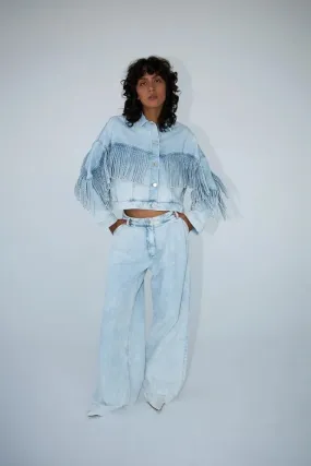 Stella Nova Denim Tassel Jacket - Soft Sky