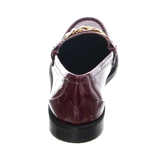 Steve Madden Womens Triple Burgundy Patent Loafer Shoes