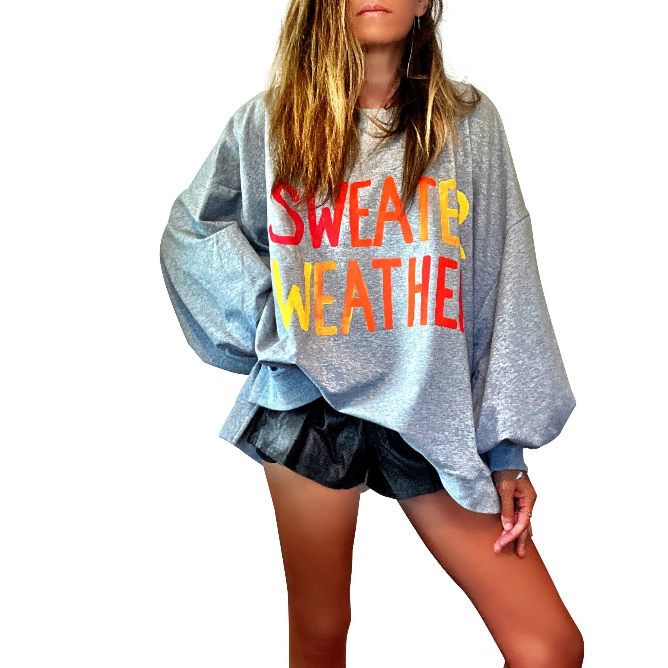 'SWEATER WEATHER' PAINTED SWEATSHIRT