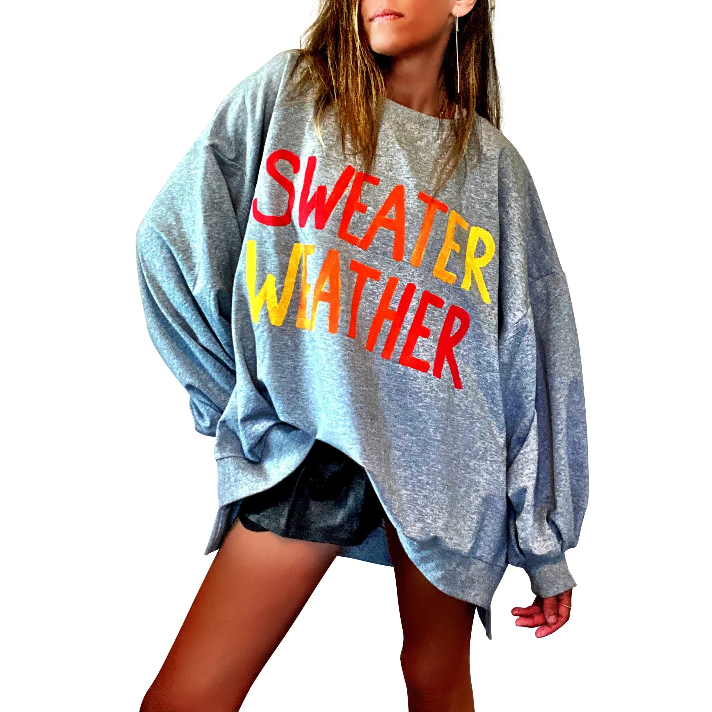 'SWEATER WEATHER' PAINTED SWEATSHIRT