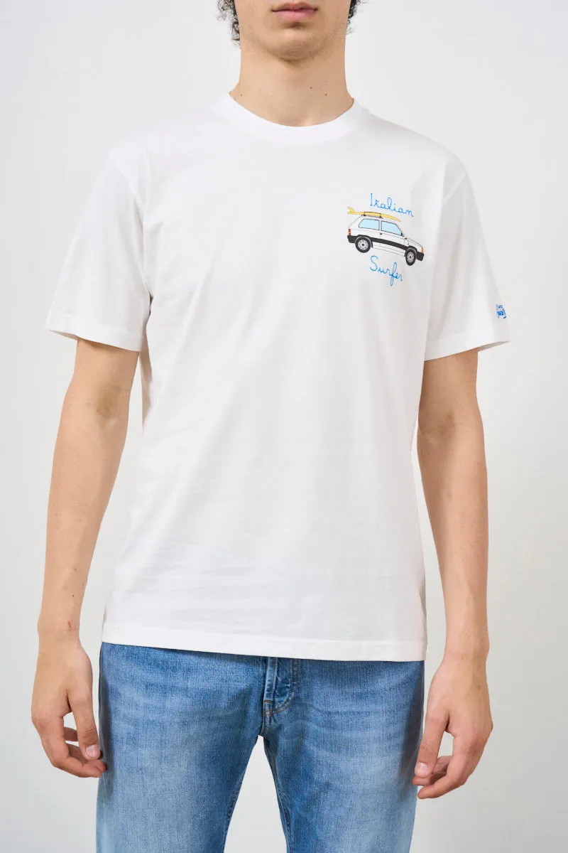 T-shirt uomo con stampa e ricamo