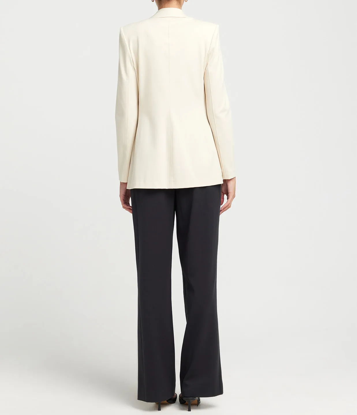 Tailored Techno Viscose Blazer in Ivory