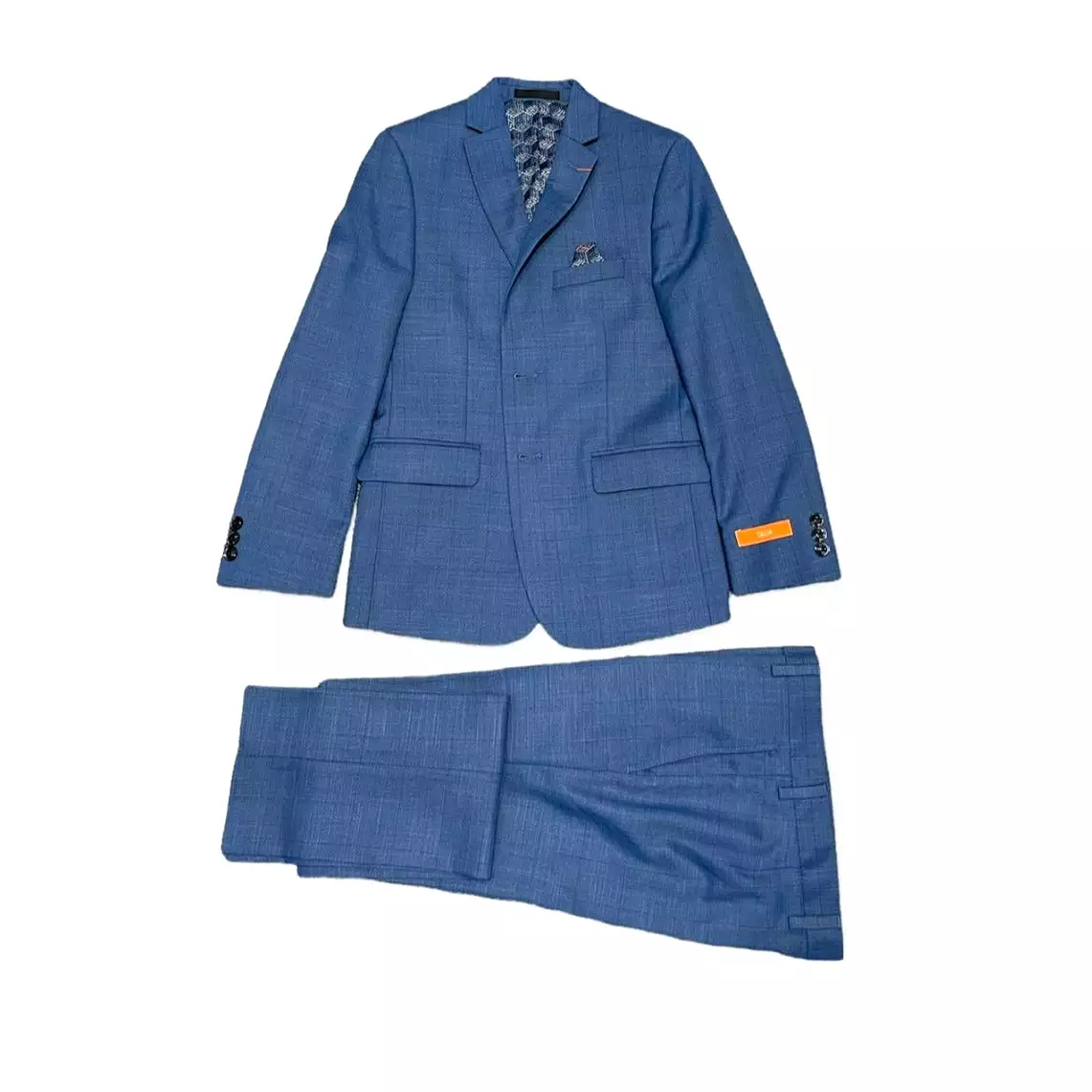 Tallia Boys Skinny Bright Blue Plaid Suit CZ0053