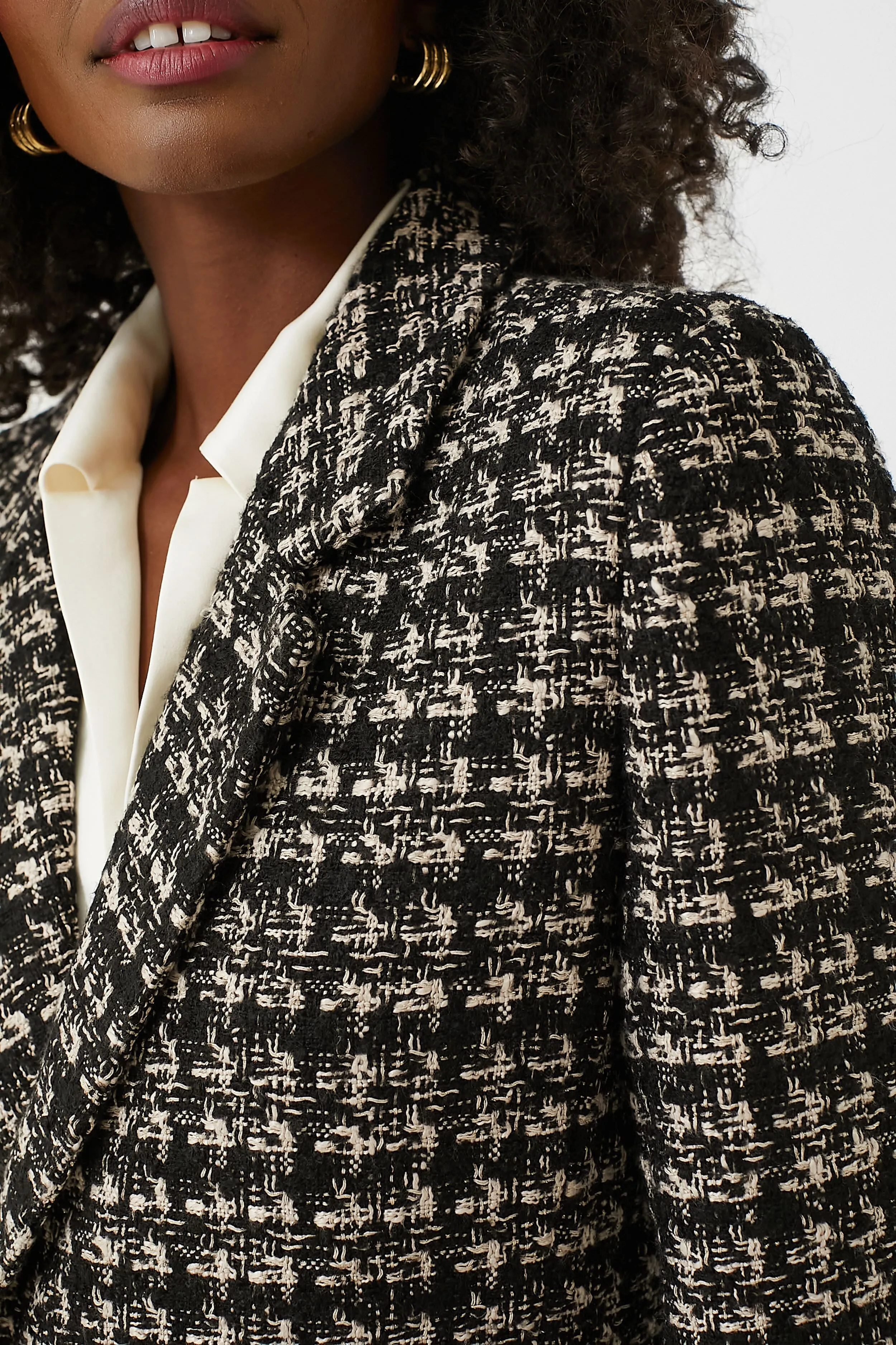 Tan and Black Tweed Madeleine Blazer