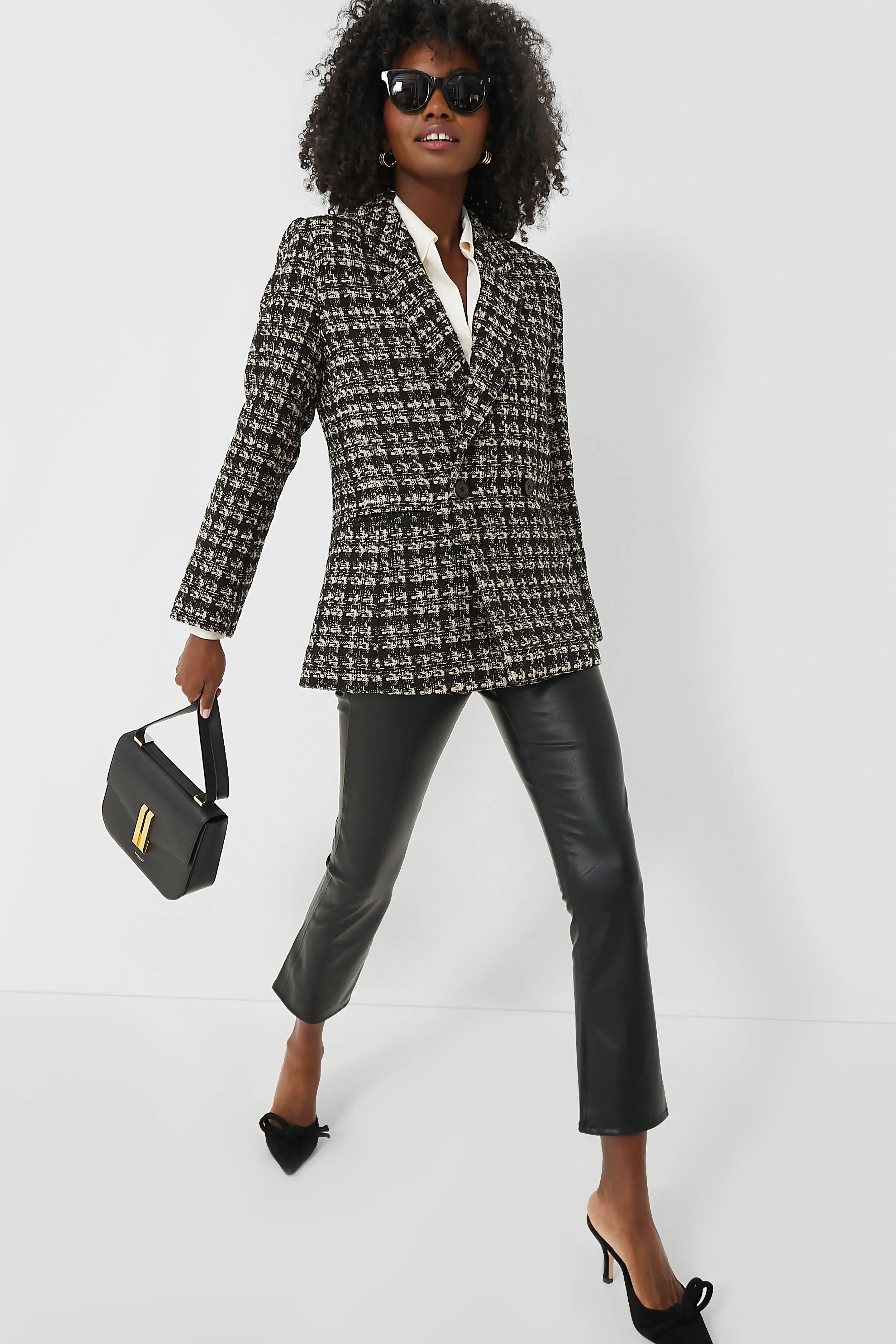 Tan and Black Tweed Madeleine Blazer