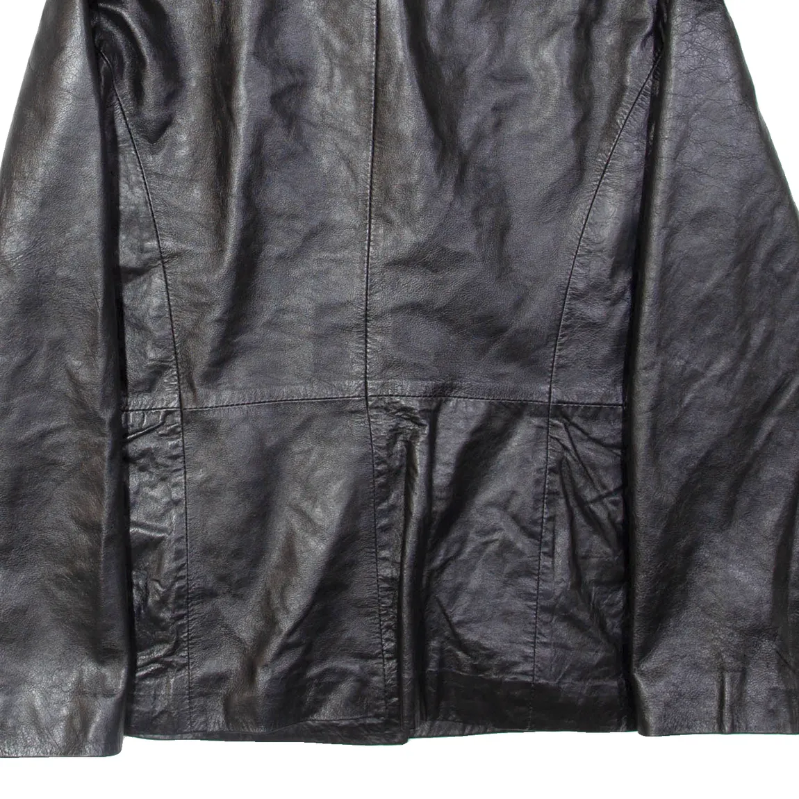 TARGA Womens Blazer Jacket Black Leather M