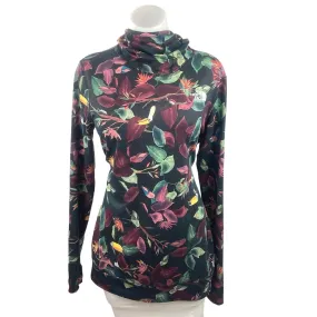 The North Face Toucan Print Cowl Neck Hooded Long Sleeve Pullover Sweater Top M