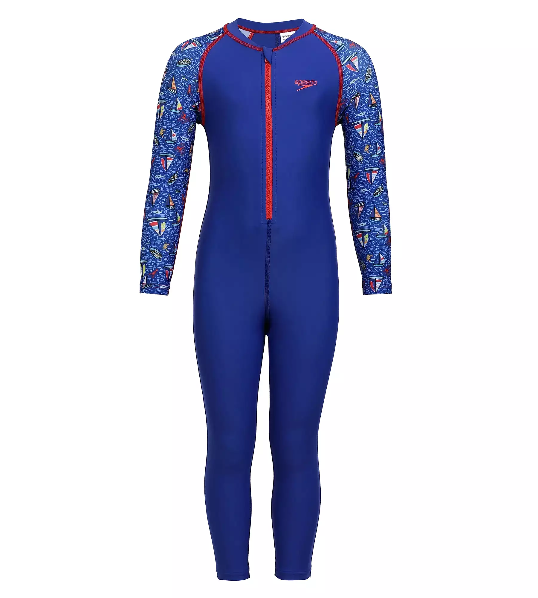 Tot's Endurance Printed All In One Suit - True Cobalt  &  Picton Blue